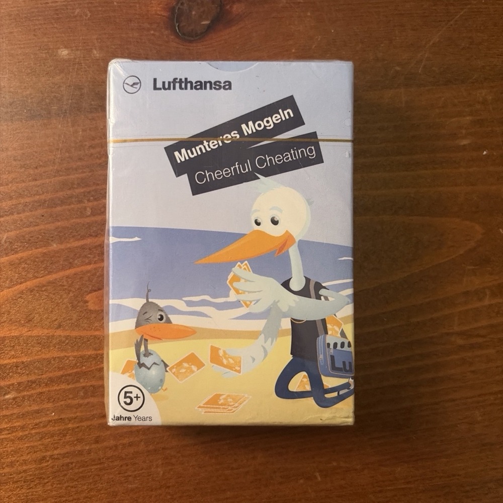 LUFTHANSA airlines CHEERFUL CHEATING playing cards - CHILDREN'S card game - NEW